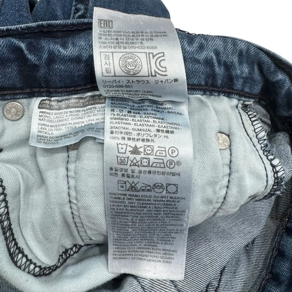 LEVI'S 513 SLIM STRAIGHT STRETCH JEANS MEDIUM BLUE WASH - EMGEE 38X30